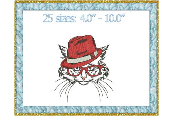 Сat in Hat Embroidery Instant Download Review