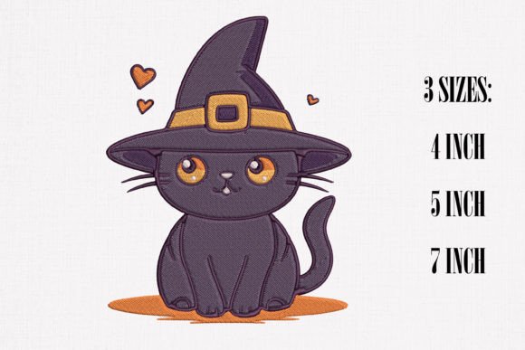 Black Cat Witch Hat Halloween Embroidery Review