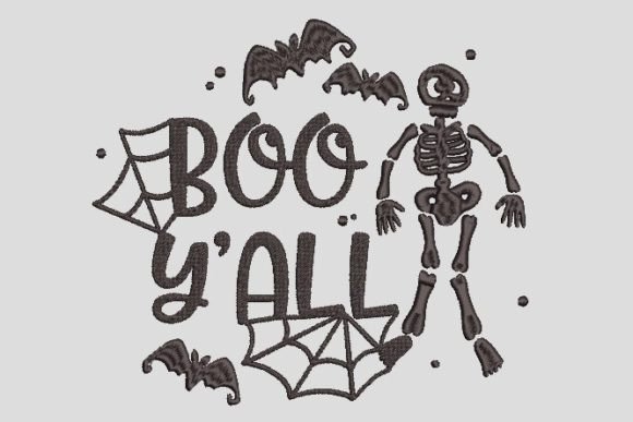 Boo Y all Spider Horror, Halloween Embroidery