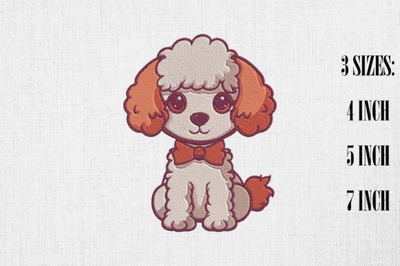 Cute Poodle Embroidery Design for Holiday Creations