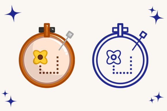 Embroidery Icon Logo Illustration Review