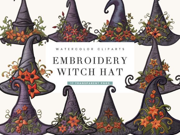 Embroidery Witch Hat Clipart Bundle Review