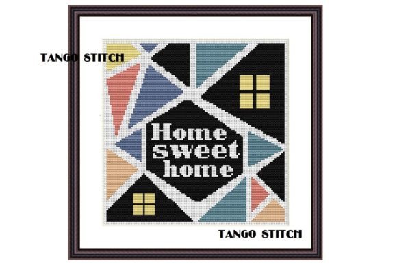 Home Sweet Home Geometric Embroidery