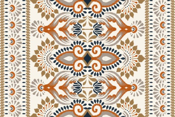 Ikat Floral Paisley Embroidery for Seasonal Collections