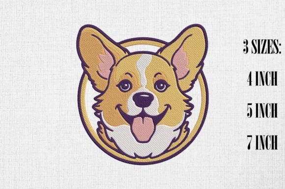 Kawaii Corgi Embroidery Design for Holiday Collections