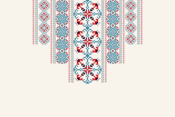 Neckline Floral Cross Stitch Embroidery Review