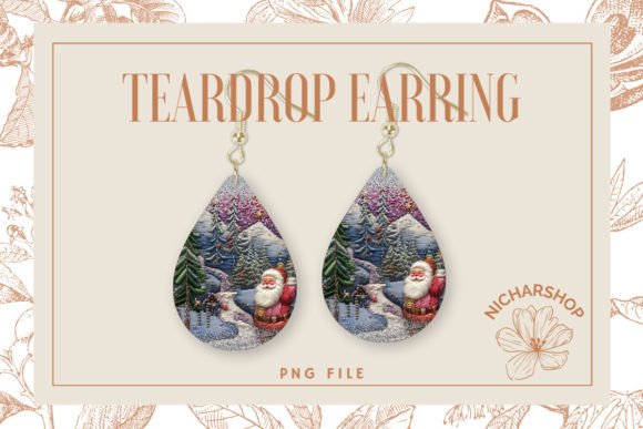 Santa Christmas Embroidery Teardrop2 Review